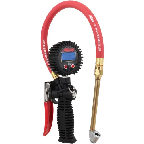 Miniatura 5 de Milton S-575A Pro Analog Pistol Grip Inflator Gauge with Pressure Gauge - 15" Hose Ball Foot Chuck, Assembled in USA 230 PSI