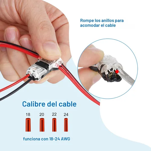 Miniatura 6 de Cable de extensión LED AWG de calibre 22 de 65.6 pies y 12 conectores de cable de 3 vías, conector en T de bajo voltaje, conectores de cable