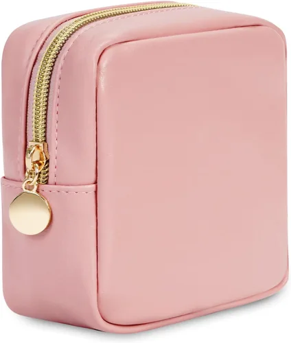 Miniatura 12 de Wandering Nature Pequeña bolsa de maquillaje para bolso, bolsa de cosméticos con cremallera para mujer, bolsa de viaje de cuero vegano ecológico