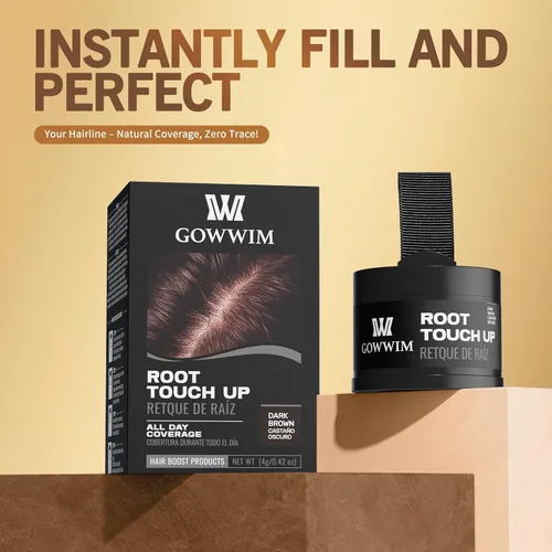 Miniatura 3 de Polvo para la línea del cabello (caoba) - Cubra instantáneamente las raíces de cabello canoso, sombra para el color del cabello, retoque