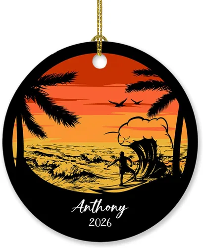 Miniatura 23 de Adorno personalizado de tiro con arco de Navidad 2025, adorno de Navidad con arco y flecha, regalo con nombre de arquero, año, adorno de jugador