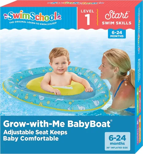 Miniatura 13 de SwimSchool Infant Baby Pool Floats, Free Swimming, Super Buoyant – Ages 6-24 Months – Multiple Colors/Styles – Adjustable Canopies and Seats, Splash