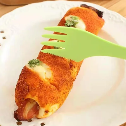 Miniatura 3 de Paquete de 10 tenedores de camping, 3 en 1, cuchara de viaje, tenedor de cuchara de viaje, 7 pulgadas, espátulas de plástico duradero ecológico