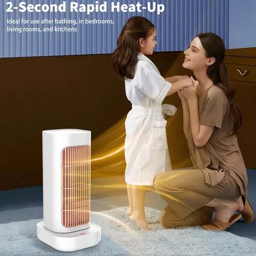 Miniatura 9 de Calentador de espacio, calentadores eléctricos pequeños con oscilación de 90°, calentadores de espacio portátiles para uso en interiores