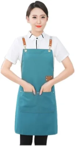 Miniatura 9 de Delantal de chef de lona, delantal de espalda cruzada para hombres y mujeres con correas ajustables y bolsillos grandes, delantal de lona