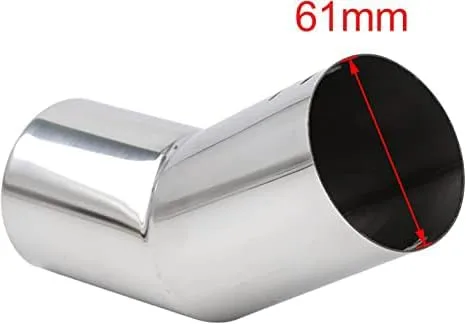 Miniatura 7 de Unifizz Tubo de escape de coche de entrada de 2.402 in curvó el silenciador de escape de cromo extremo de la punta del tubo de cola
