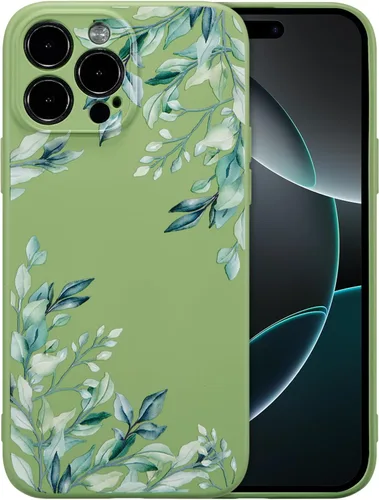 Miniatura 29 de RALEAVO Funda Floral para iPhone 12, Cubierta de Silicona Líquida con Bonito Patrón de Rama de Flores para Niñas y Mujeres, Funda Protectora de Goma