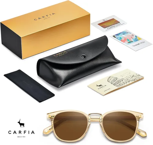 Miniatura 6 de CARFIA Gafas de sol polarizadas pequeñas para mujer, hechas a mano, marco de acetato, gafas de sol retro CA5015