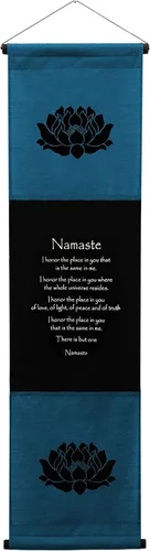 G6 Collection Decoración inspiradora de pared Namaste, arte de pancarta inspiradora con cita inspiradora, pergamino para colgar en la pared, mensaje