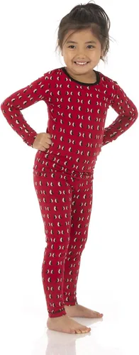 Miniatura 131 de KicKee Pants Conjunto de pijama de manga larga con estampado de piezas