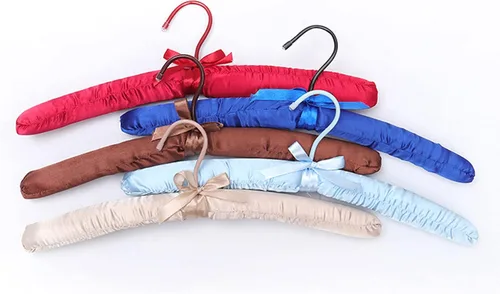 Miniatura 7 de Perchas acolchadas para ropa, colgador de satén, perchas acolchadas para mujer, suéteres (5 unidades)