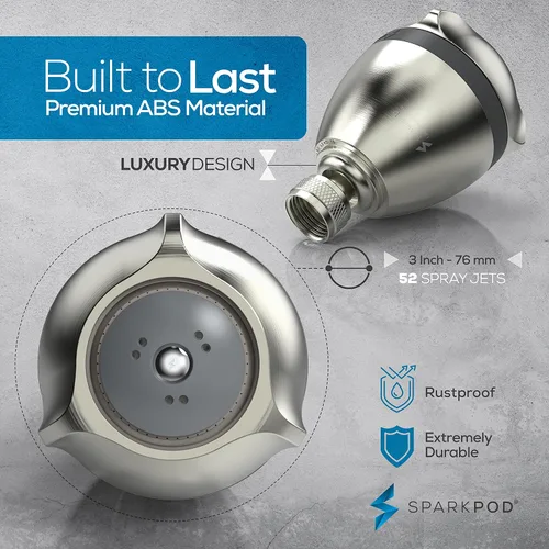 Miniatura 7 de SparkPod Cabezales de Ducha de Alta Presión Extrema de 3 Pulgadas - Aumentando la Presión con Modo de Lluvia, Masaje y Pulsación, Potente Cabezal