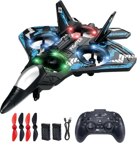 Drones para niños con forma de avión a control remoto, avión de control remoto, aviones para niños y niñas, drones helicópteros con luces LED de