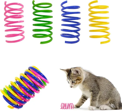 Miniatura 8 de Juguetes para gatos de interior, bolas de juguetes para gatos, paquete de 20 juguetes interactivos para gatos con cascabel colorido, cascabel, arco
