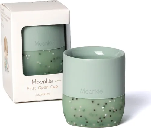 Miniatura 13 de Moonkie Tazas de silicona para bebés de 4 meses en adelante Pequeñas tazas de entrenamiento abiertas para bebés con confeti espolvoreado