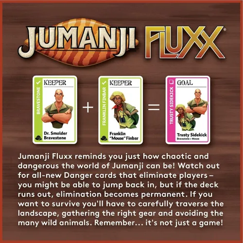 Miniatura 3 de Looney Labs Jumanji Fluxx Juego de Cartas - Experimenta el Caos de la Selva de Jumanji