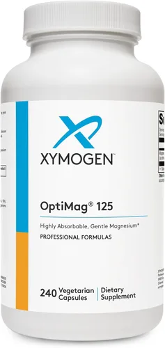XYMOGEN OptiMag 125 - Suplemento de magnesio con malato de dimagnesio y lisinato de glicinato para apoyar los nervios, los músculos, la salud ósea y