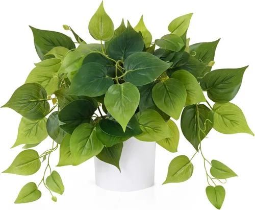 Waipfaru Plantas Artificiales de Interior con Macetas de Plástico, Plantas Falsas Pequeñas Realistas, Plantas Falsas con Pothos, Plantas en Maceta
