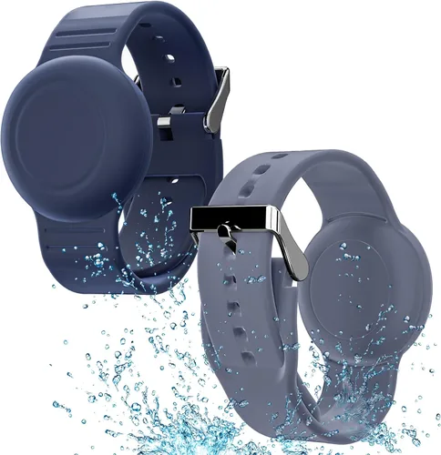 Miniatura 8 de Pulsera impermeable compatible con funda Airtag para niños (paquete de 2), pulsera de silicona suave oculta, rastreador GPS ligero compatible