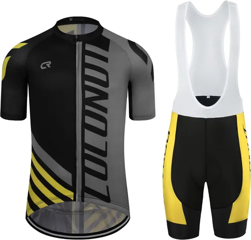 Coconut Ropamo CR - Conjunto de camiseta de ciclismo para hombre, con cremallera y bolsillo con pantalones cortos con acolchado 4D
