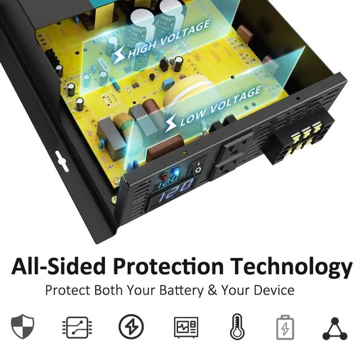 Miniatura 2 de WZRELB 4000W 12V DC a 120V AC onda sinusoidal pura inversor de energía solar