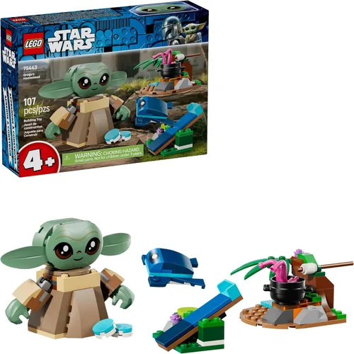 LEGO Star Wars Grogu's Homestead - Juguete de construcción para niños y niñas, juego de simulación Mandalorian con rana Sorgan y figuras de Grogu