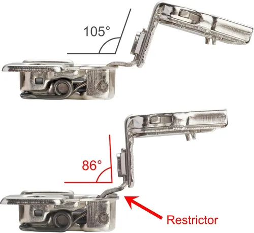 Miniatura 3 de Paquete de 10 restrictores de ángulo de 86 grados/clip de restricción para bisagras de cierre suave, restricciones de puerta de gabinete de cocina