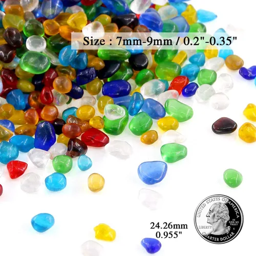 Miniatura 2 de Hilitchi Piedras preciosas de vidrio planas, mármoles de vidrio para eventos, bodas, cumpleaños, Navidad, decoración de jarrones, rellenos de mesa