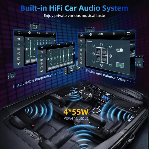 Miniatura 6 de Estéreo de auto doble DIN con Carplay y Android Auto, pantalla táctil HD de 7 pulgadas, compatible con reproductor de CD y DVD, Bluetooth, cámara