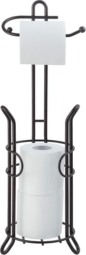 Miniatura 4 de Soporte independiente para papel higiénico SunnyPoint con almacenamiento – Con capacidad para 3 rollos de repuesto, acero resistente, acabado