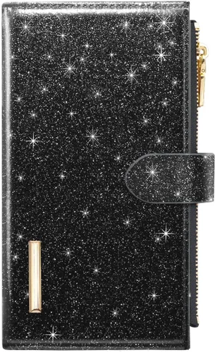 Miniatura 34 de Billetera de mujer con bloqueo RFID de gran capacidad, organizador multitarjetas, billetera plegable para mujer con bolsillo con cremallera