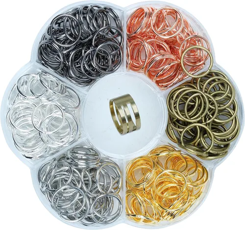 Miniatura 13 de YAKA 12000 piezas de 0.118 in, caja de 6 colores, anillo de salto abierto, llavero de joyería para accesorios de fabricación de joyas, 1 herramienta