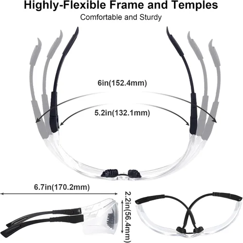 Miniatura 4 de xaegistac Gafas de tiro antivaho, protección ocular para el campo de tiro, lentes de seguridad ajustables con estuche rígido con cremallera