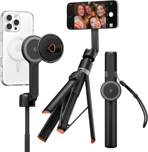 Miniatura 15 de Spigen Soporte de Trípode para Palo de Selfie con Control Remoto Bluetooth y Obturador, Extensible de 24", Compatible con MagSafe iPhone