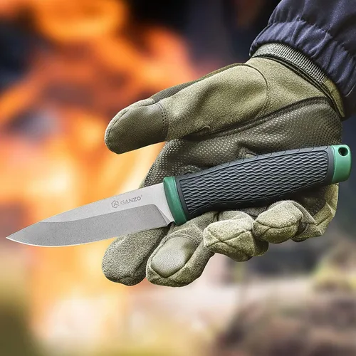 Miniatura 8 de Ganzo G806-OR Cuchillo de hoja fija 8CR14 Hoja de acero inoxidable Mango ergonómico antideslizante Camping Caza Pesca al aire libre EDC Cuchillo