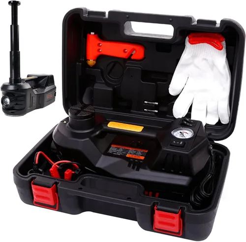ROGTZ Kit de gato hidráulico eléctrico para automóvil, 5 toneladas, 12 V, rango de elevación portátil de 17.7 pulgadas con bomba de inflado de