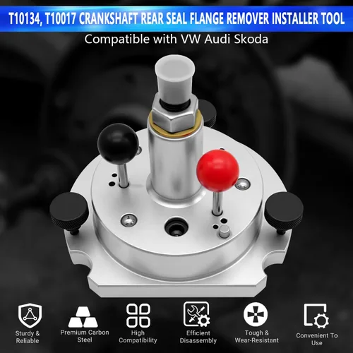 Miniatura 2 de ZKTOOL 1097 Herramienta instaladora de extracción de brida de sello trasero del cigüeñal compatible con VW Audi Skoda, instalador de anillo