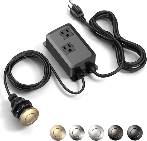 Miniatura 12 de Kit de interruptor de aire para eliminación de basura ANWOLL - Profesional - Doble salida, interruptor de encendido/apagado para desagüe en la parte
