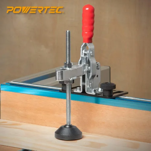 Miniatura 4 de POWERTEC Abrazadera de palanca grande de 6 pulgadas, paquete de 2 con tuercas y arandelas, pie de abrazadera de gran tamaño compatible