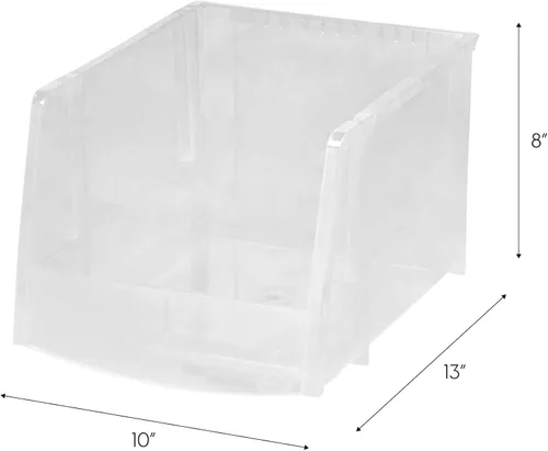 Miniatura 9 de IRIS USA Contenedores de almacenamiento de plástico transparentes apilables, X Grande - Paquete de 4, Organizador de cocina, despensa, armario