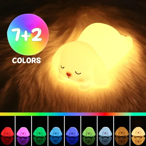 Miniatura 6 de ZKLiLi Luz nocturna para niños, linda lámpara de conejo, 16 colores+toque+luz nocturna de silicona para niños, luces nocturnas de conejo recargables
