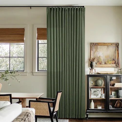 Miniatura 155 de Cortinas de lino natural con pliegues fruncidos de 120 pulgadas de largo para sala de estar, cortinas plisadas con ganchos y lengüeta trasera