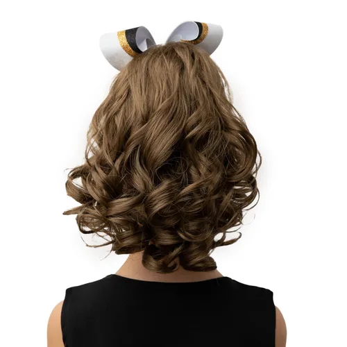 Miniatura 6 de Girly Curls Perfect Curls - Peluca de pelo rizado de 14 pulgadas para niñas jóvenes (castaño)