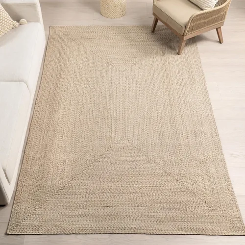 nuLOOM Wynn Alfombra de Área Trenzada para Interiores/Exteriores, 3x5, Bronceado Wynn Tan