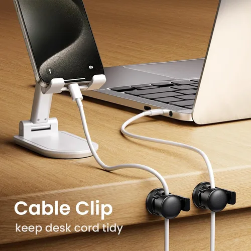 Miniatura 2 de Clips para cables, paquete de 8 organizadores de cables [cable suave ajustable] organizadores de cables adhesivos para cables, cargador USB
