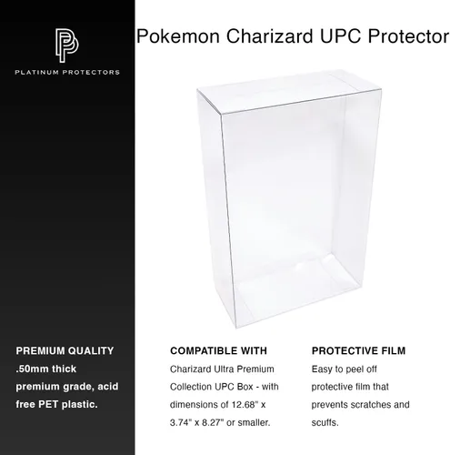 Miniatura 3 de Caja de visualización de plástico Platinum Protectors para la caja de colección Ultra Premium UPC de Charizard – Resistente a rayos UV y a arañazos