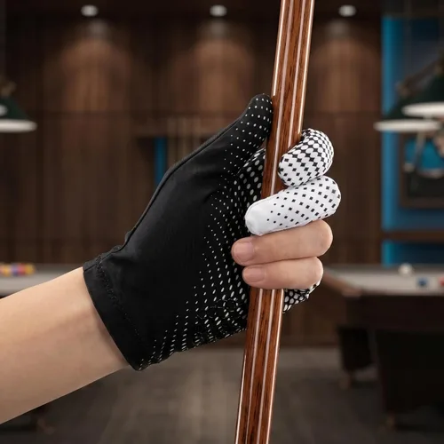 Miniatura 7 de EXCEART Guantes elásticos de 3 dedos para mostrar billar, tiradores de billar, carom, billar, taco, guantes deportivos para llevar en la mano