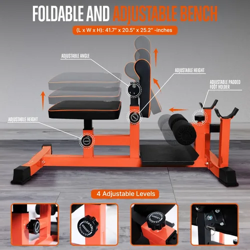 Miniatura 4 de SQUATZ Máquina de sentadillas, banco de sentadillas plegable para oficina en casa, gimnasio, estación de entrenamiento y ejercicio de prensa