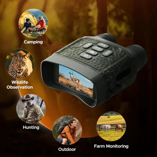 Miniatura 7 de Gafas de visión nocturna 4K, prismáticos de visión nocturna de 48 MP con zoom 10X y batería de 5000 mAh, tarjeta de 32 GB incluida, visión Verde