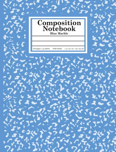 Blue Marble Composition Notebook Wide Ruled Tapa blanda – 13 Junio 2023